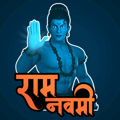 Man With Blue Face Ram Navami GIF