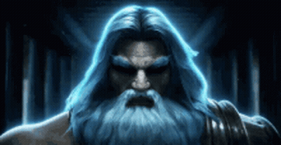 Man With Blue Hair and Beard in Dark Room