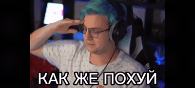 Man With Blue Hair Glasses And Headphones Saluting GIF