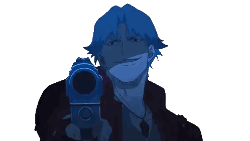 Man With Blue Hair Holding Camera Sticker