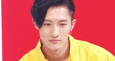 Man With Blue Hair In Yellow Shirt GIF