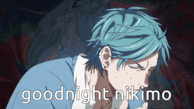 Man With Blue Hair Saying Goodnight Nikimo GIF