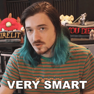 Man With Blue Hair Saying Very Smart GIF