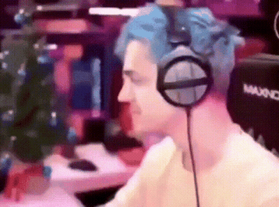 Man With Blue Hair Wearing Headphones GIF