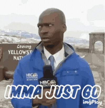 Man With Blue Jacket And Tie Saying Imma Just Go GIF