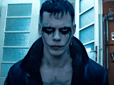 Man With Blue Paint On Face GIF
