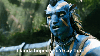 Man With Blue Paint Saying I Kinda Hoped You'd Say That GIF