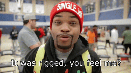 Man With Bonet Talks About Rigged GIF