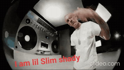 Man With Boombox Saying I Am Lil Slim Shady GIF