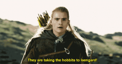 Man With Bow And Arrow Saying They're Taking The Hobbits To Isengard GIF