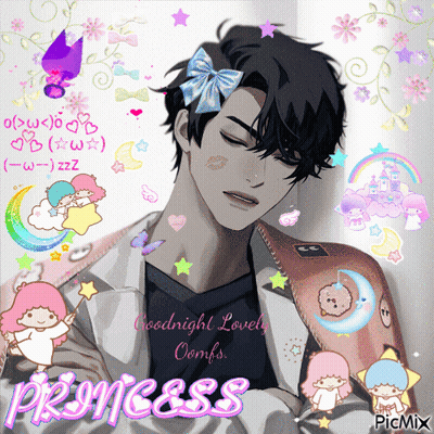 Man With Bow In Hair Goodnight Lovely Ooops Princess GIF