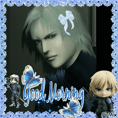 Man With Bow In Hair Saying Good Morning GIF