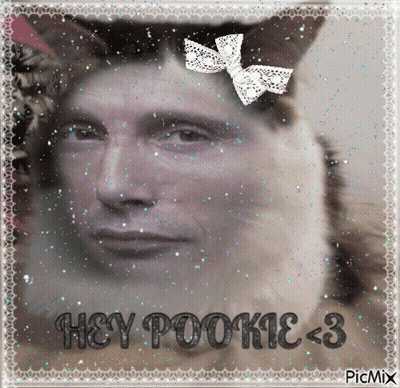 Man With Bow On Head Saying Hey Pookie < 3 GIF