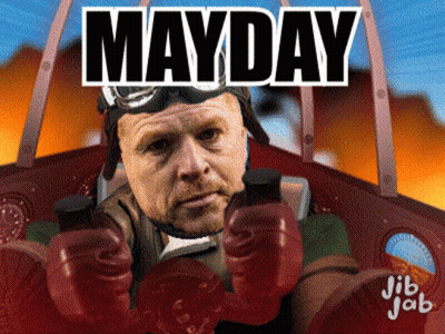 Man With Boxing Gloves In Plane Mayday GIF