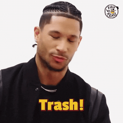 Man With Braided Haircut Says Trash GIF