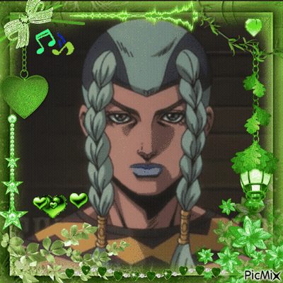 Man With Braids In Green Frame Picmix GIF