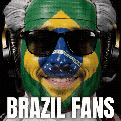 Man With Brazilian Flag On Face And Sunglasses GIF