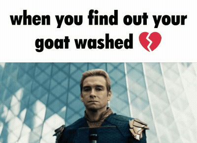 Man With Broken Heart And Words When You Find Out Your Goat Washed GIF