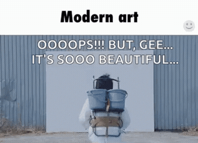 Man With Buckets On Back Standing In Front Of White Board GIF