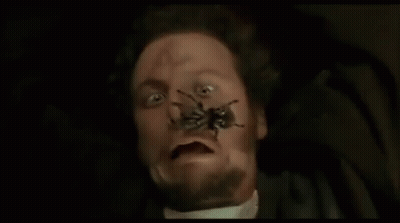 Man With Bug On Face Screaming GIF