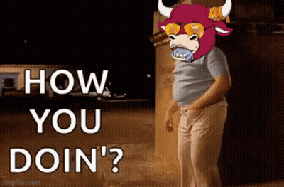 Man With Bull Head How You Doin GIF