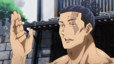 Man With Bun Waving Hand GIF