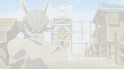 Man With Bunny Ears In Front Of Building 7 GIF