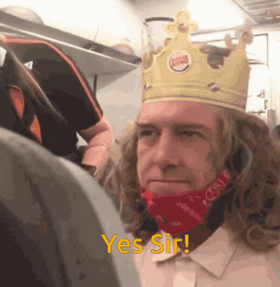 Man With Burger King Crown GIF