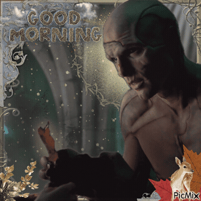 Man With Butterfly Saying Good Morning GIF