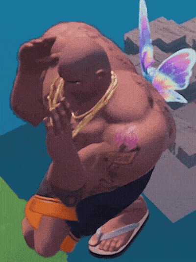 Man With Butterfly Wing And I Love You Chest Tattoo GIF