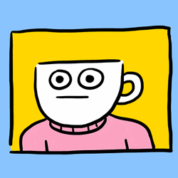 Man With Cafe Head  GIF