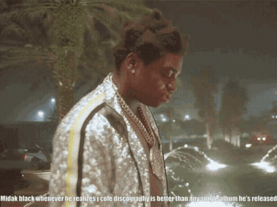Man With Caption Midak Black Realizes Cole Discography Better