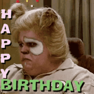 Man With Cat Ears Face Paint And Happy Birthday GIF
