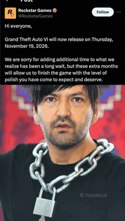 Man With Chain In Rockstar Games Ad GIF