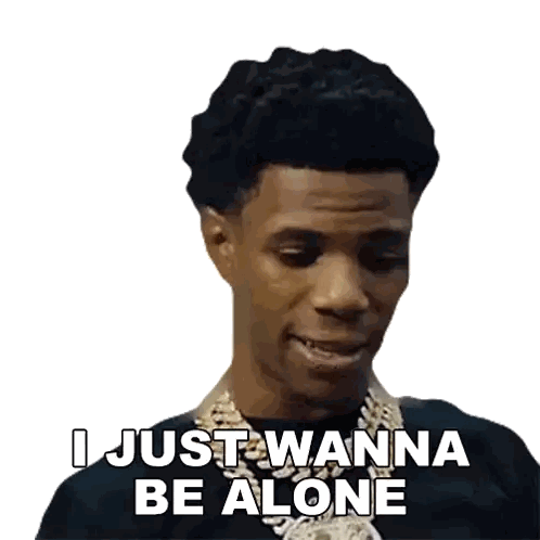 Man With Chain Saying I Just Want To Be Alone Sticker