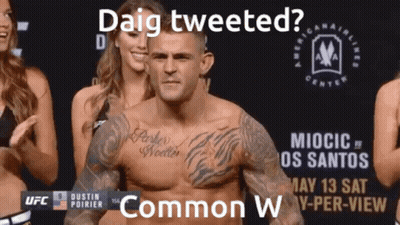 Man With Chest Tattoo And Daig Tweeted Sign GIF