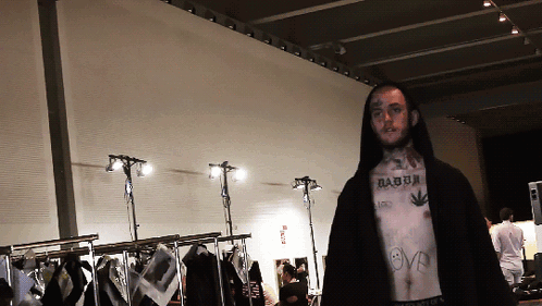 Man With Chest Tattoo And Love Shirt GIF
