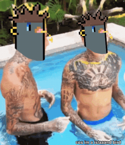 Man With Chest Tattoo And Yellow Wig Says Reaction Onna Way GIF