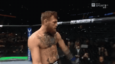 Man With Chest Tattoo In Boxing Ring Air Force GIF