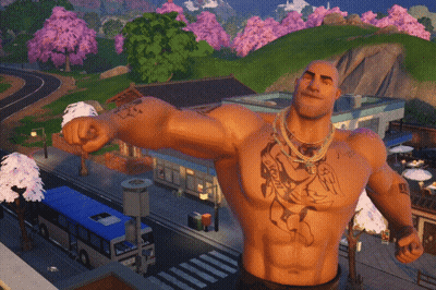 Man With Chest Tattoo In Front Of City GIF
