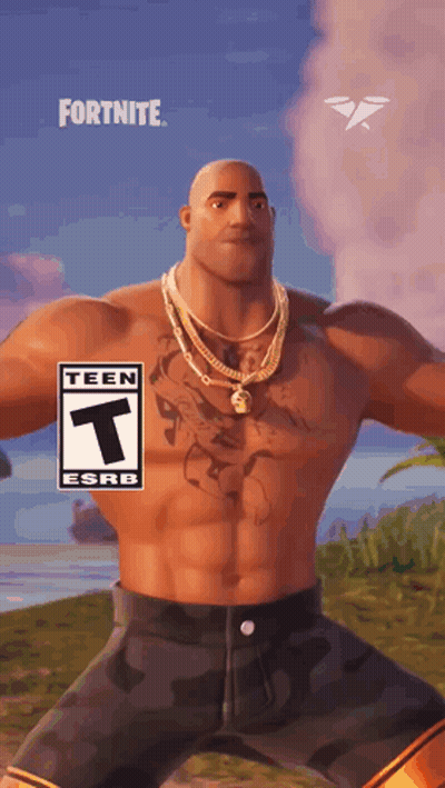 Man With Chest Tattoo In Front Of Teen ESRB Sign GIF