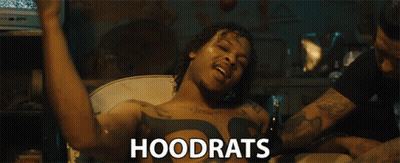 Man With Chest Tattoo Saying Hoodrats GIF
