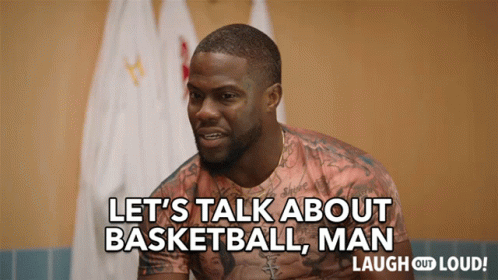 Man With Chest Tattoo Saying Let's Talk About Basketball GIF