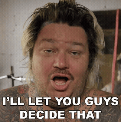 Man With Chest Tattoo Says I'll Let You Guys Decide That GIF