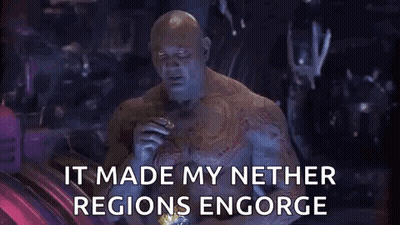 Man With Chest Tattoo Smoking Saying It Made My Nether Regions Encourage GIF