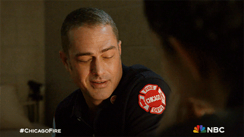 Man With Chicago Fire Department Patch GIF
