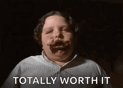 Man With Chocolate On Face Says Totally Worth It GIF