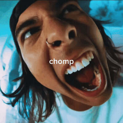 Man With Chomp Above Face GIF