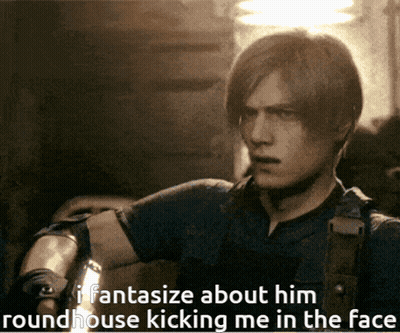 Man With Cigarette Fantasizes About Roundhouse Kick To The Face GIF
