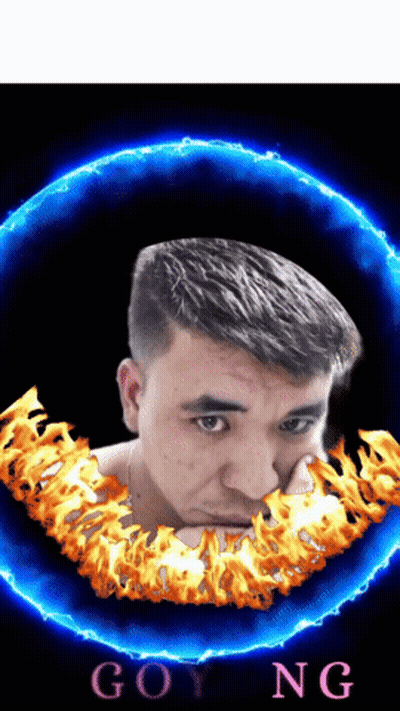 Man With Circle Of Flames Saying Goy GIF